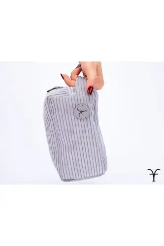 Stylish and Practical Corduroy Bellows Makeup Bag, Multipurpose Bag, Handbag-Red - 7