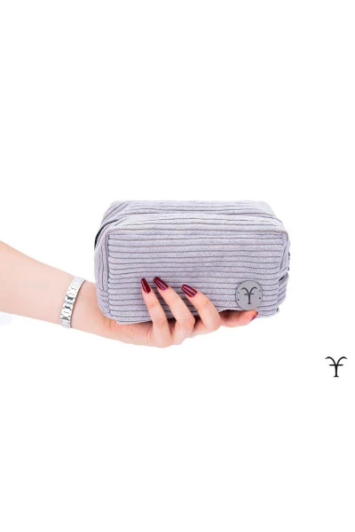 Stylish and Practical Thick Corduroy Pleated Makeup Bag, Multi-Purpose Bag, Handbag - AFTARIES