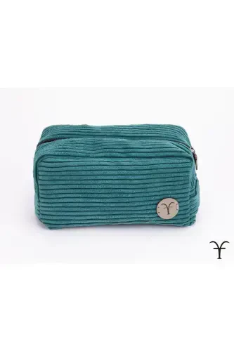Stylish and Useful Corduroy Pleated Makeup Bag, Multipurpose Bag, Handbag-Ocean Blue - AFTARIES (1)