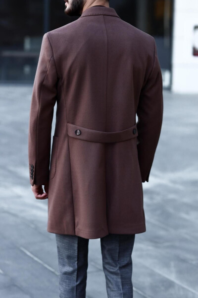 Stylish double-breasted men's coat, wool and polyester blend. - 4