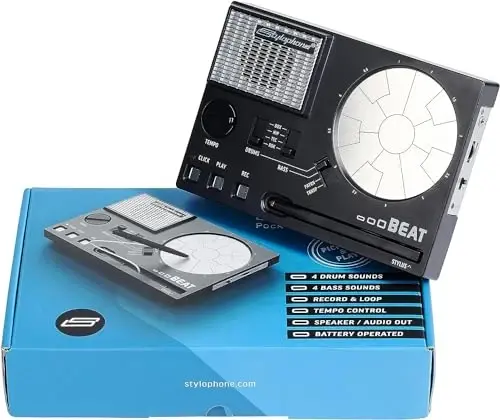 Stylophone Beat - Compact Stylus Drum Machine | 4 Drum Kits & 4 Bass Sounds | RhytModazone Machine Beat Maker | Drum Loop Machine - 2