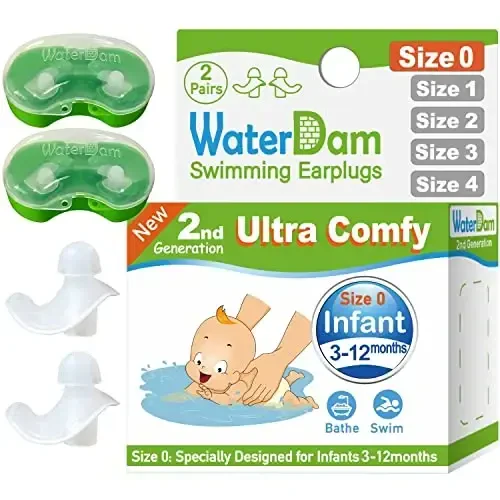 WaterDam Swimming Ear Plugs Great Waterproof Ultra Comfy Earplugs Prevent Swimmer's Ear - 1