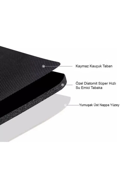 Su Emici Paspas Şık Tasarım Abdest Paspası Kaymaz Taban Diyatom 40*60 Cm Oval Paspas - 10