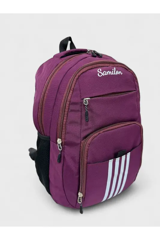 Su Geçirmez Büyük Boy Unisex Okul Sırt Ve Seyahat Çantası-BORDO2 - 2