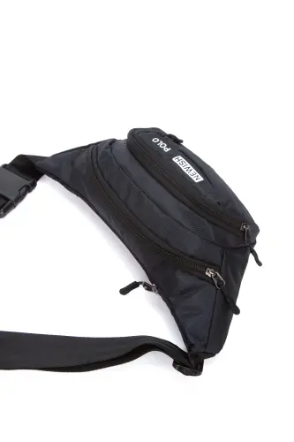 Su Geçirmez Kulaklık Usb Çıkışlı Unisex Siyah Çapraz Askılı Bel Omuz Ve Spor Çanta - Siyah-Beyaz - 7