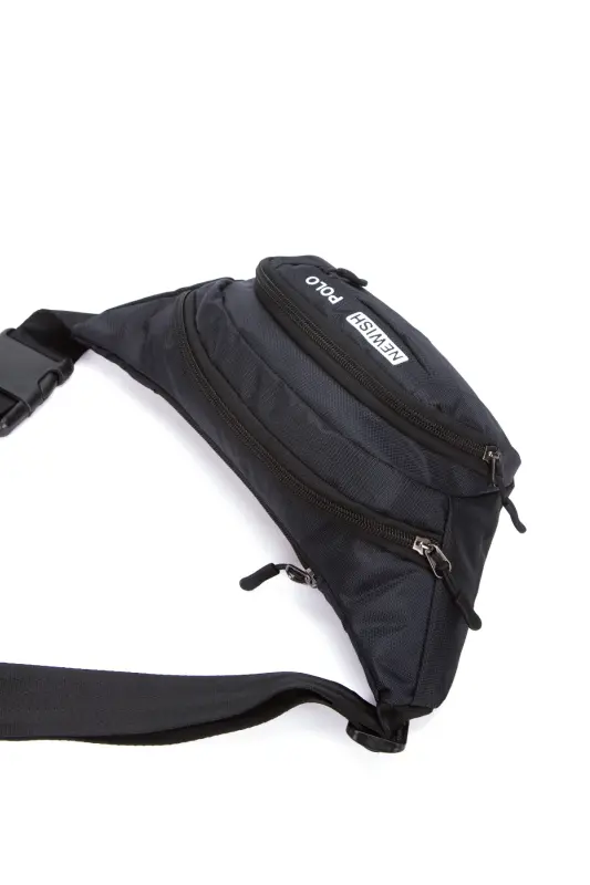 Su Geçirmez Kulaklık Usb Çıkışlı Unisex Siyah Çapraz Askılı Bel Omuz Ve Spor Çanta - Siyah-Beyaz - 7
