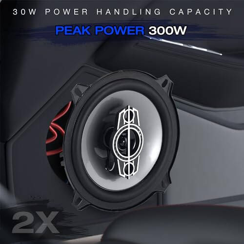 Suacopzar 5 Inch 4-Way Car Coaxial Speakers, 300W Max 4OModazone Car Audio Speaker with PEI Dome Tweeters, Tweeters Vehicle Coaxial Speaker Compact for Car Truck Door Speakers Replacement (Pair) - 4