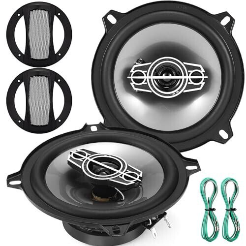 Suacopzar 5 Inch 4-Way Coaxial Speakers, 300W Max 4OModazone Car Audio With PEI Dome Tweeters, Compact for Truck Door Speaker Replacement (Pair) - 7