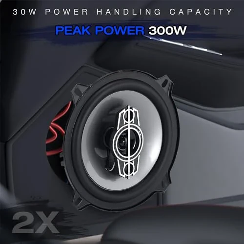 Suacopzar 5 Inch 4-Way Coaxial Speakers, 300W Max 4OModazone Car Audio With PEI Dome Tweeters, Compact for Truck Door Speaker Replacement (Pair) - 4