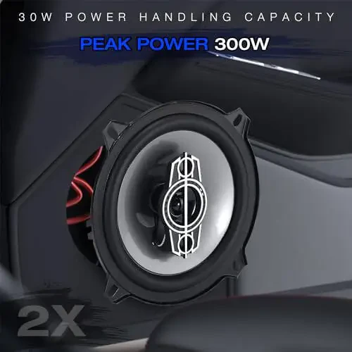 Suacopzar 5 Inch 4-Way Coaxial Speakers, 300W Max 4OModazone Car Audio With PEI Dome Tweeters, Compact for Truck Door Speaker Replacement (Pair) - 4