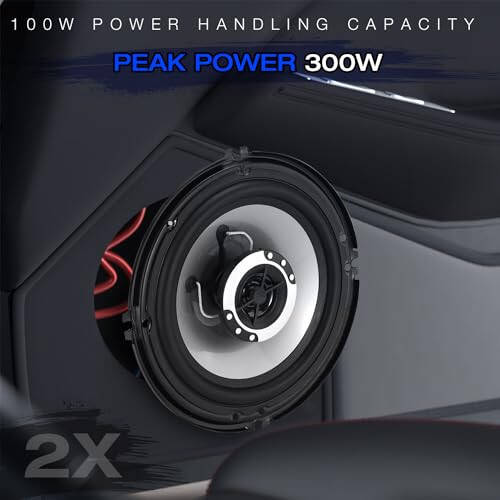Suacopzar 6in 2-Way Coaxial Vehicle Speakers, Peak 400W (100W RMS) Car Audio Coaxial Speakers, Universal Car Stereo Speaker Car Door Speaker Replace, Auxiliary Coaxial Speaker W/Wire & Cover (Pair) - 4