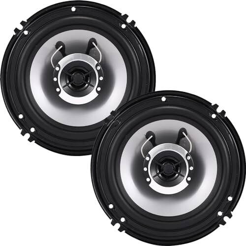 Suacopzar 6in 2-Way Coaxial Vehicle Speakers, Peak 400W (100W RMS) Car Audio Coaxial Speakers, Universal Car Stereo Speaker Car Door Speaker Replace, Auxiliary Coaxial Speaker W/Wire & Cover (Pair) - 6