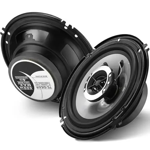 Suacopzar 6in 2-Way Coaxial Vehicle Speakers, Peak 400W (100W RMS) Car Audio Coaxial Speakers, Universal Car Stereo Speaker Car Door Speaker Replace, Auxiliary Coaxial Speaker W/Wire & Cover (Pair) - 1