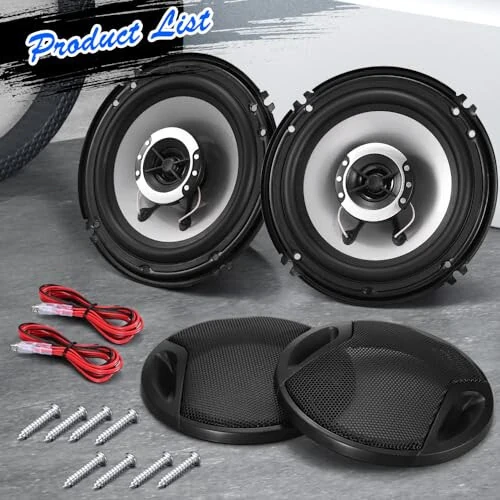 Suacopzar 6in 2-Way Coaxial Vehicle Speakers, Peak 400W (100W RMS) Car Audio Coaxial Speakers, Universal Car Stereo Speaker Car Door Speaker Replace, Auxiliary Coaxial Speaker W/Wire & Cover (Pair) - MODAZONE (1)