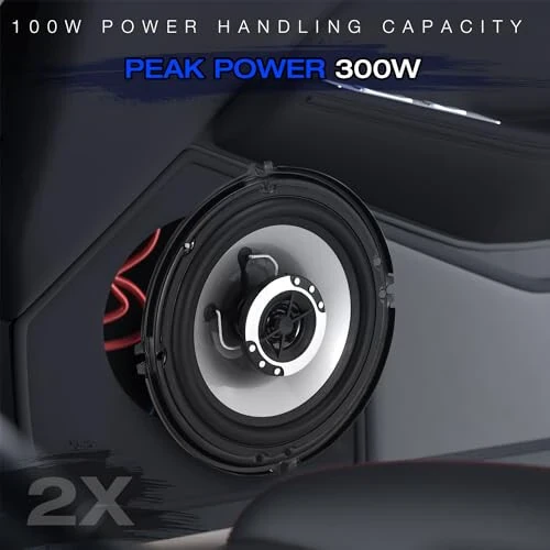 Suacopzar 6in 2-Way Coaxial Vehicle Speakers, Peak 400W (100W RMS) Car Audio Coaxial Speakers, Universal Car Stereo Speaker Car Door Speaker Replace, Auxiliary Coaxial Speaker W/Wire & Cover (Pair) - 4