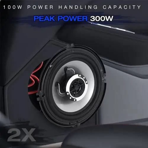 Suacopzar 6in 2-Way Coaxial Vehicle Speakers, Peak 400W (100W RMS) Car Audio Coaxial Speakers, Universal Car Stereo Speaker Car Door Speaker Replace, Auxiliary Coaxial Speaker W/Wire & Cover (Pair) - 4