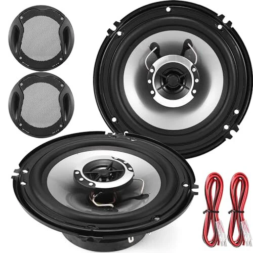 Suacopzar 6in 2-Way Coaxial Vehicle Speakers, Peak 400W (100W RMS) Car Audio Coaxial Speakers, Universal Car Stereo Speaker Car Door Speaker Replace, Auxiliary Coaxial Speaker W/Wire & Cover (Pair) - 7