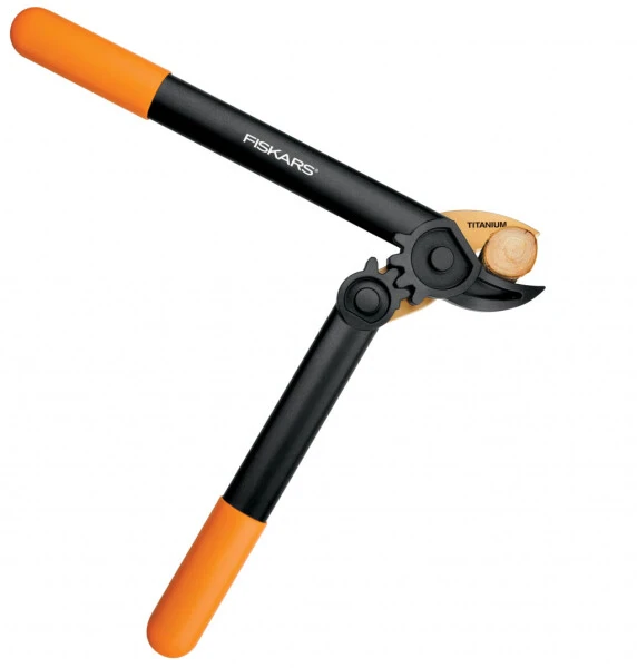 Сучкорез Fiskars PowerGear Titanium (15 дюймов), с храповым механизмом, черно-оранжевый, 1 штука. - FISKARS