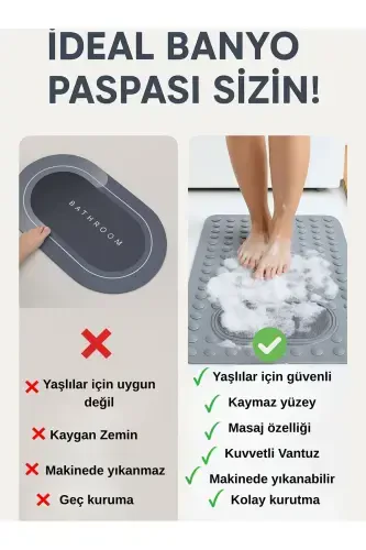 Suction Cup Bath and Shower Non-Slip Mat for Shower Cabin Tub Interior Suction Cup Bath Mat 36x69.5 cm - 3