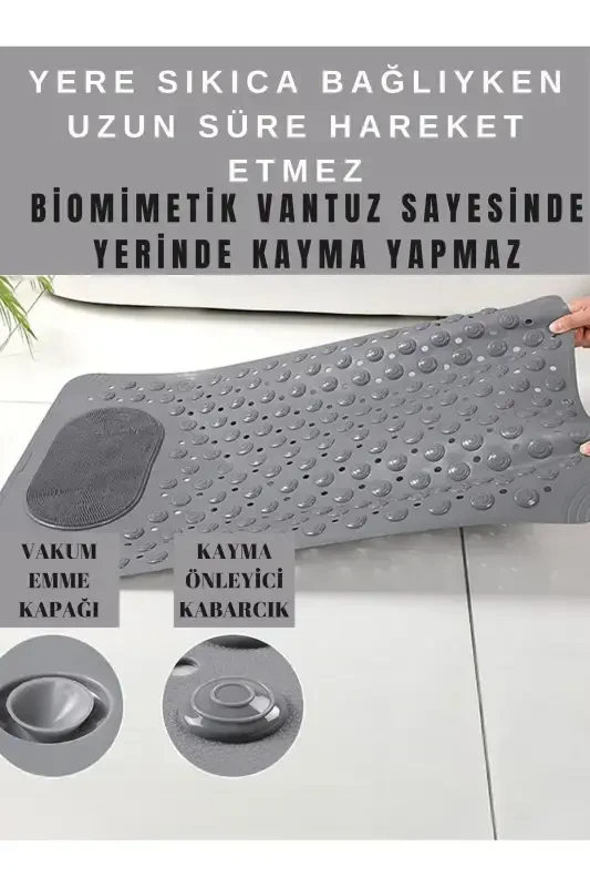 Suction Cup Bath and Shower Non-Slip Mat for Shower Cabin Tub Interior Suction Cup Bath Mat 36x69.5 cm - 4