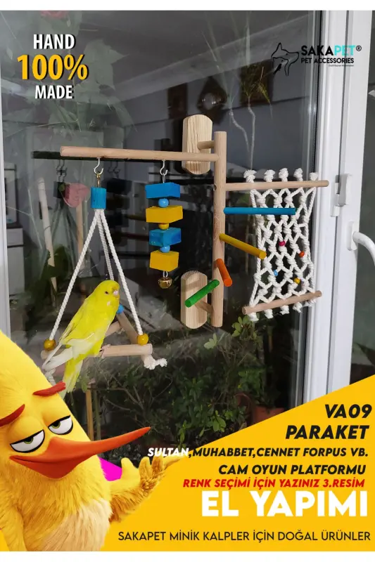 Suction Cup Bird Window Perch Play Park Fan Color Options - SAKAPET