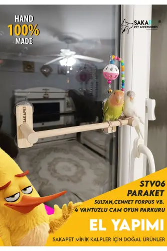 Suction Cup Glass Play Park 4 Suction Cups Paradise Forpus Parakeet - 5