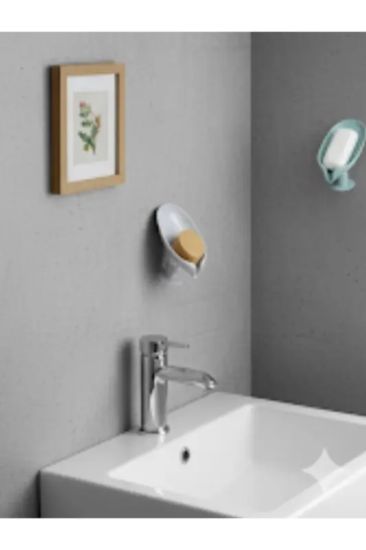 Suction Cup Water Drain Soap Dish 1 Pcs Glrshop-Transparent - 3