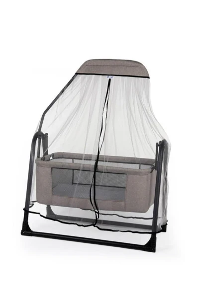 Sude Tulli Sepet Beshik Sallanadigan Bebek Beshigi Tulli Beshik-Jigarrang - Modazone