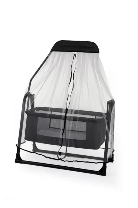 Sude Tüllü Sepet Beshik Sallanadigan Bebek Beshigi Tüllü Beshik-Qora - 1