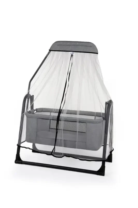 Sude Tüllü Sepet Beshik Sallanadigan Chaqaloq Beshigi Tüllü Beshik-Kulrang - 1