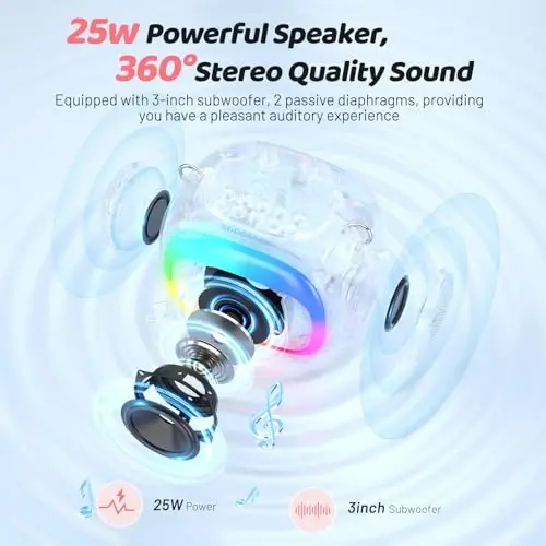 SUDOTACK Mini Karaoke Machine for Kids, Portable Bluetooth Karaoke Speaker with 2 Wilreless Microphones with LED Lights, Christamas Kids Gifts for Girls 4, 5, 6, 7, 8, 9, 10 +Year Old-Pink(KM100) - 5