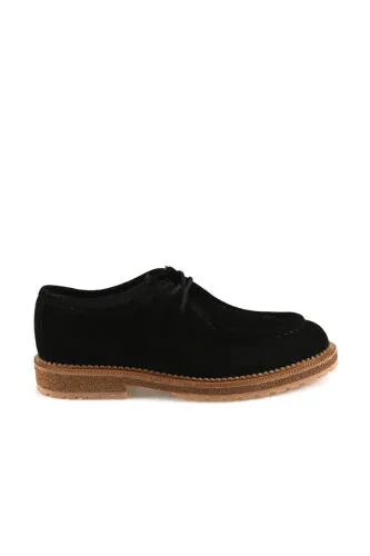 Suede Black 100% Leather Oxford Eva Sole Casual Shoes - Modazone