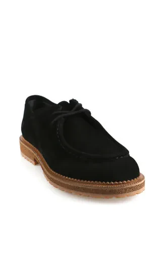 Suede Black 100% Leather Oxford Eva Sole Casual Shoes - Modazone (1)