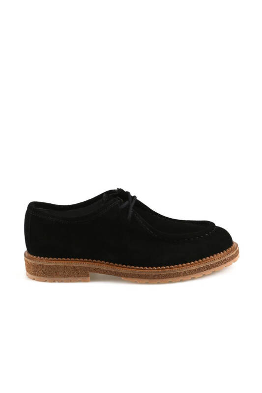 Suede Black 100% Leather Oxford Eva Sole Casual Shoes - 1