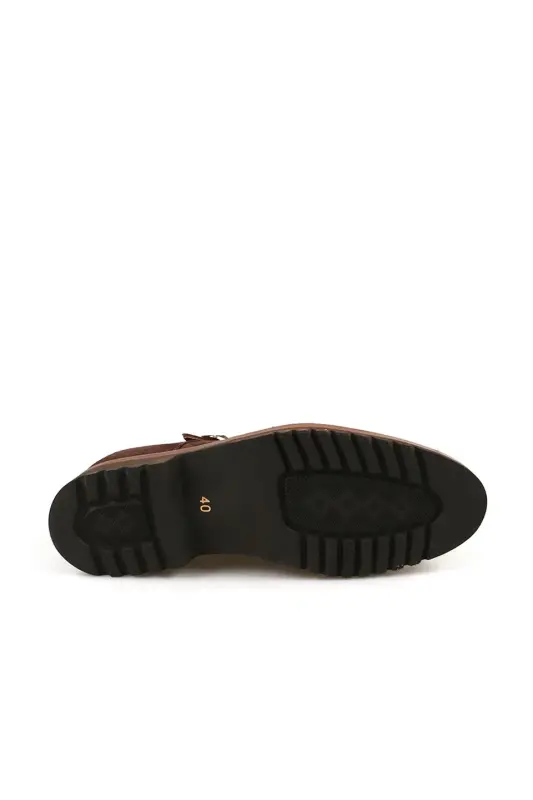 Suede Coffee 100% Leather Buckled Eva Sole Casual Shoe - 4