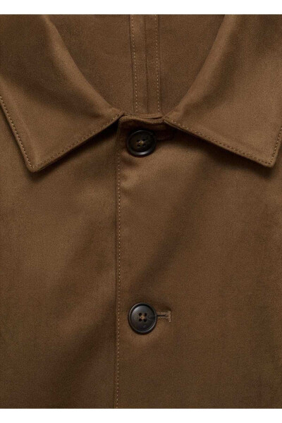 Suede-Look Shirt Jacket with Pockets - 5