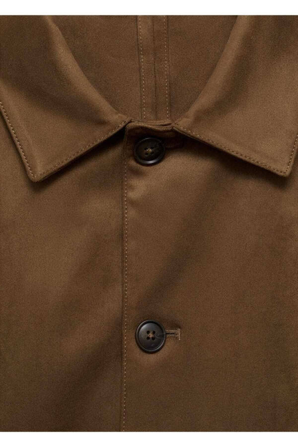 Suede-Look Shirt Jacket with Pockets - 5