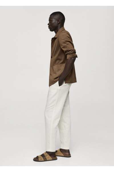 Suede-Look Shirt Jacket with Pockets - 6