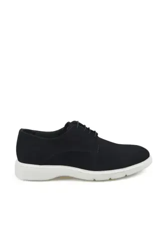 Suede Navy 100% Leather Casual Shoe - 1