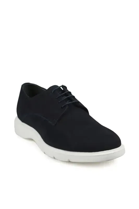 Suede Navy 100% Leather Casual Shoe - 2
