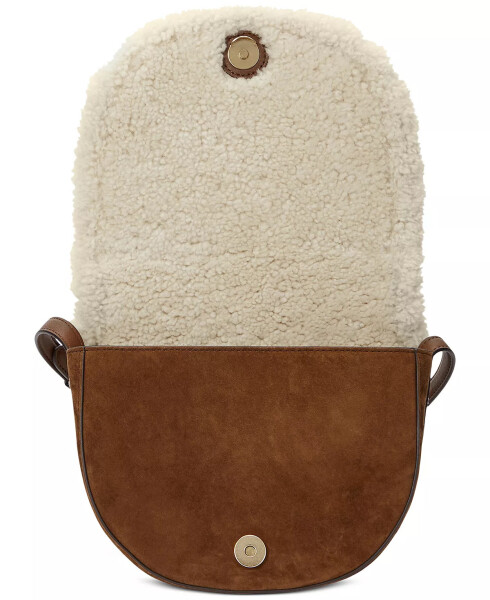 Suede Small Witley Crossbody sumkasi, Sherpa bezakli Tobacco - 5