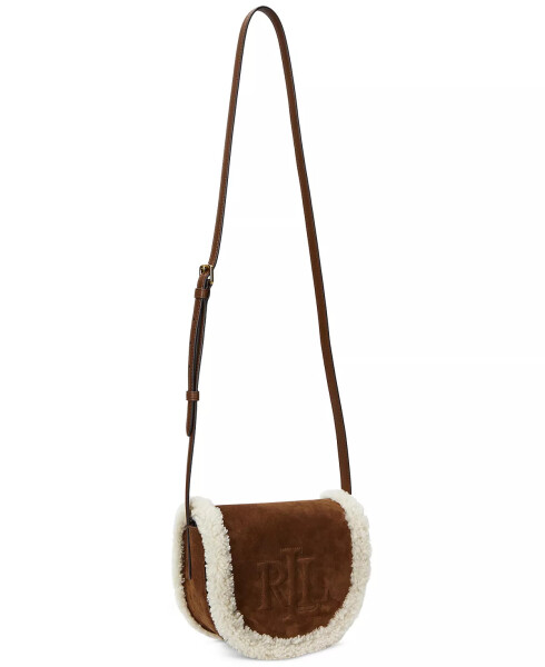 Suede Small Witley Crossbody with Sherpa Trim Tobacco - 2