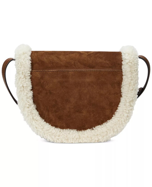 Suede Small Witley Crossbody with Sherpa Trim Tobacco - 3