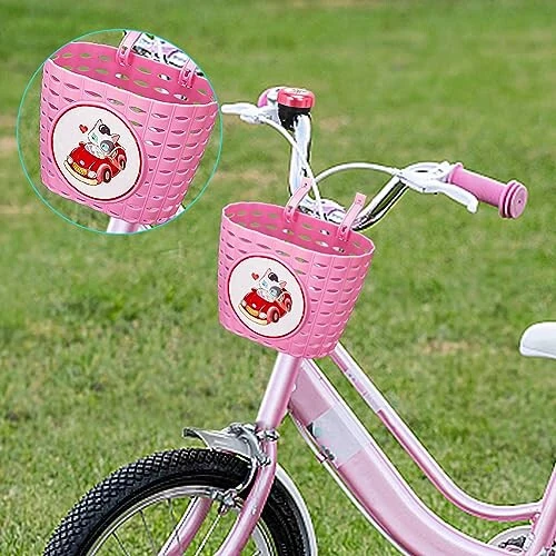 Suerico Kids Bike Basket, Bicycle Basket with Bell, Wheel Spokes, Glasses, Bike Accessories for Boys Girls - 6