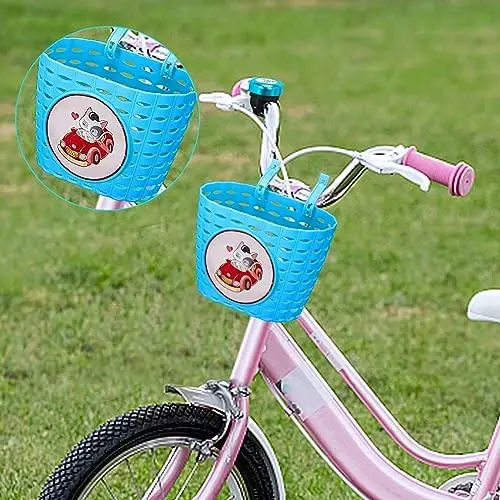 Suerico Kids Bike Basket,Bicycle Basket with Bell,Wheel Spokes, Glasses,Bike Accessories for Boys Girls - 6
