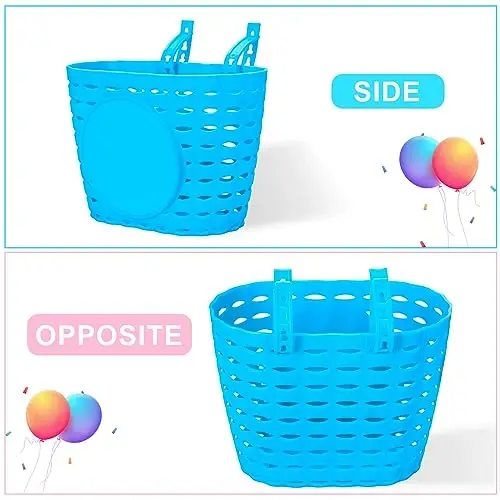 Suerico Kids Bike Basket,Bicycle Basket with Bell,Wheel Spokes, Glasses,Bike Accessories for Boys Girls - 2