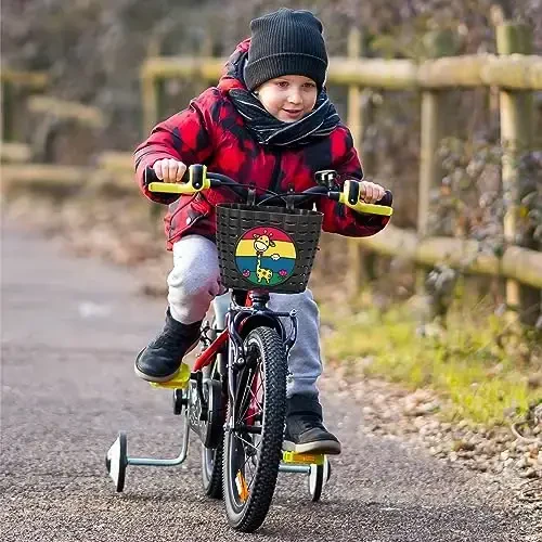 Suerico Kids Bike Basket,Bicycle Basket with Bell,Wheel Spokes, Glasses,Bike Accessories for Boys Girls - 7