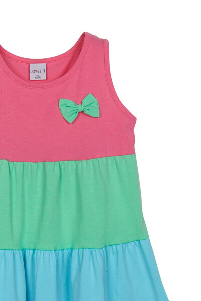 Sugar Pink White Girl's Colorful Ruffled Strapless Dress - 4