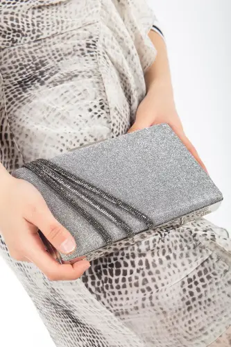 Suins Cora Abiye Çanta Gece Çantası Portföy Clutch Çanta-PLATİN - SUİNS SHOES (1)