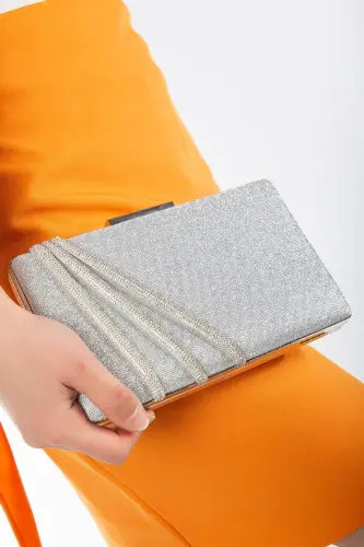 Suins Cora Abiye Çanta Gece Çantası Portföy Clutch Çanta-Gümüş 